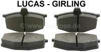 Renault - Brake pads front. Brake system: Lucas - Girling. Suitable for Renault R4, R5. Wide one: 93