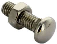 Citroen-2CV - Bumper screw such as original. M8 x 28mm, inclusive nut. The bolt head is semicircular and