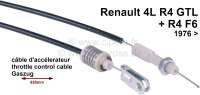 Renault - Throttle control cable Renault R4 GTL, R4 F6. Starting from Bauhar 1976. Sleeve: 510mm. Ov