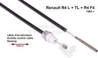 Renault - Throttle control cable Renault R4 L, tl, R4 F4. Starting from year of construction 1984. S