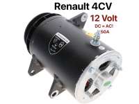 Renault - 4CV, DC alternator (10mm V-belt width). Suitable for Renault 4CV. New part! 50A, 12 Volt. 