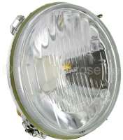 Renault - R4, headlamp round, without parking light. Concave (inward curved glass). Bulb socket: Dou