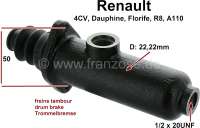 Renault - 4CV/Dauphine/R8/Alpine 110, master brake cylinder. Brake system: Bendix (drum brake front)