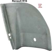 Renault - R16, interior fender in front on the right: Sheet metal end point in front, laterally of t