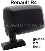 Alle - R4, Mirror on the left (plastic housings, black). Suitable for Renault R4, final version. 