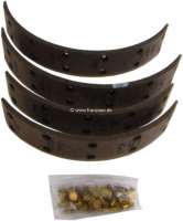 Renault - Brake shoes linings, to rivet. Suitable for Renault R4 (R1120, 1121, 1122.1123), starting 