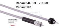 Renault - Speedometer cable, 1640mm long. Suitable for Renault R4, to year of construction 12/1982. 