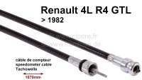 Renault - Speedometer cable. Length: 1670mm. Suitable for Renault R4 GTL, to year of construction 19
