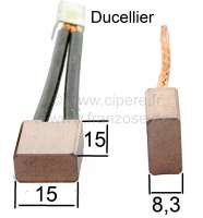 Alle - Starter brushes Ducellier (type 6215A). Suitable for Renault R4 (starter motor with 2 secu