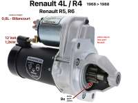 Renault - High performance starter motor. Suitable for Renault R4, R5, R6, all with 0.8 litre engine
