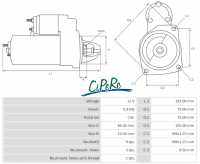 Peugeot - Starter motor, suitable for Renault R4 GTL (1100cc), of year of construction 10/1975 to 06