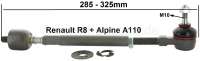 Citroen-2CV - R8/Alpine 110, tie rod, per piece. The tie rods are specialy produced and adjustable, from