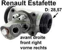 Renault - Estafette, wheel brake cylinder front on the right. Suitable for Renault Estafette. Piston