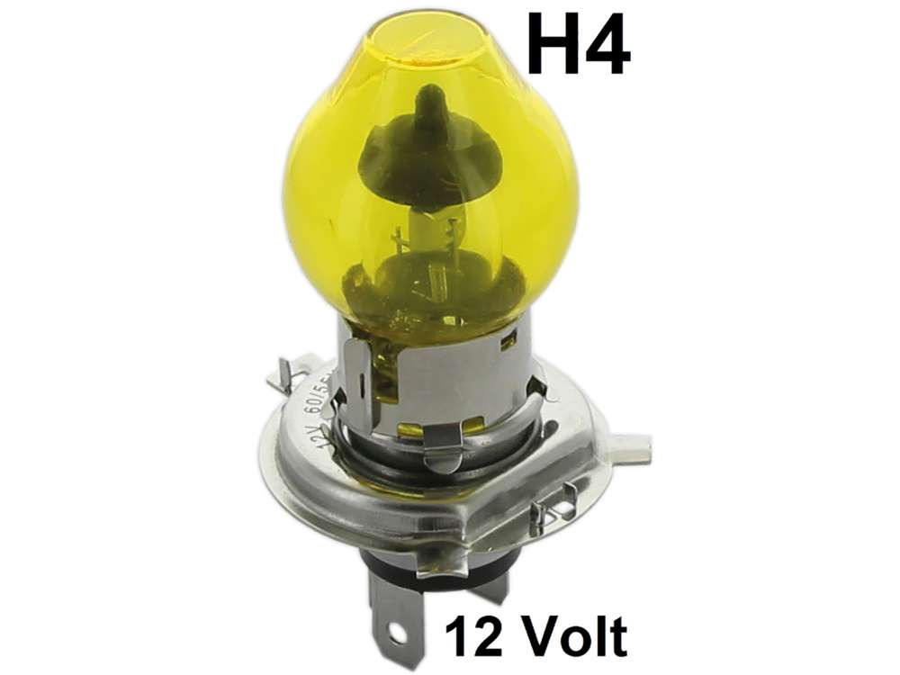 Peugeot - ampoule 12volts, type H4, 55/60 Watt, ampoule à Iode, couleur jaune. Composé de 1x ampou