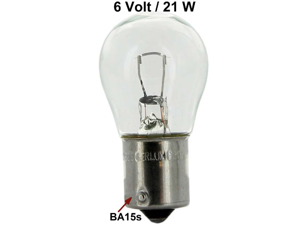 Citroen-2CV - ampoule 6volts, culot Ba15s, 21 Watt