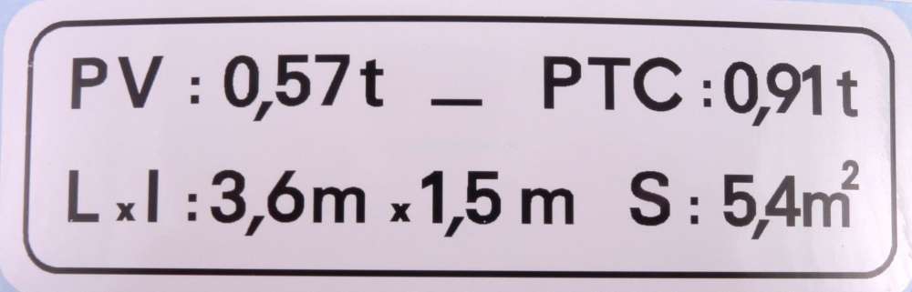 Citroen-2CV - autocollant, plaque de tare / tarage, Citroën AK/AZU 250 après 1975, planche avec lettre