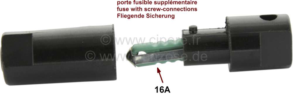 Sonstige-Citroen - porte fusible supplémentaire, avec fusible 16 ampères, contacts vissés pour une protect