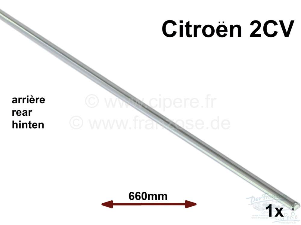 Citroen-2CV - baguette de porte arrière, Citroën 2CV, refabrication en aluminium poli, plus mat que la