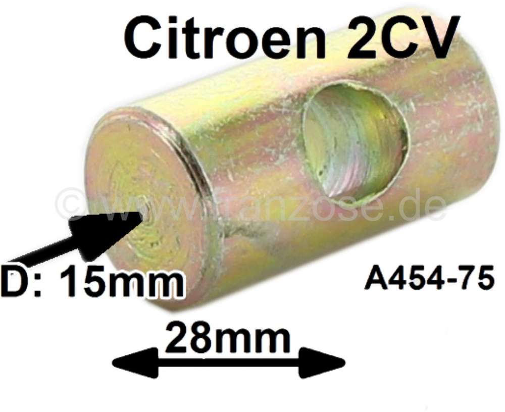 Citroen-2CV - barillet de câble de frein à main contre l'écrou à oreille, 2CV équipée de frein à 
