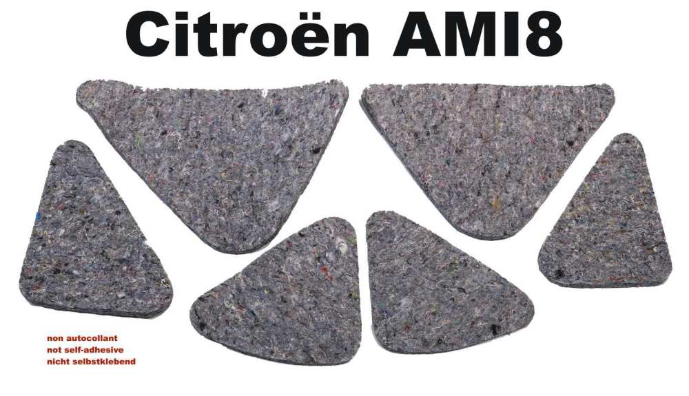 Alle - insonorisant capot moteur, Citroën Ami8, feutrine à coller sous le capot.