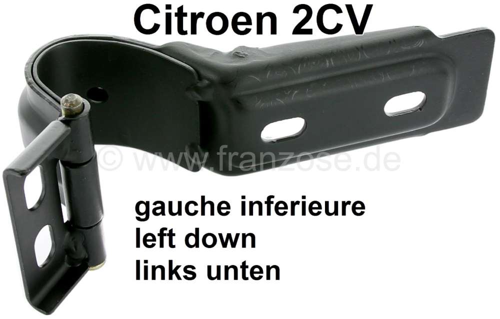 Citroen-2CV - charnière de porte, Citroën 2cv, charnière inférieure, porte avant gauche, n° d'origi