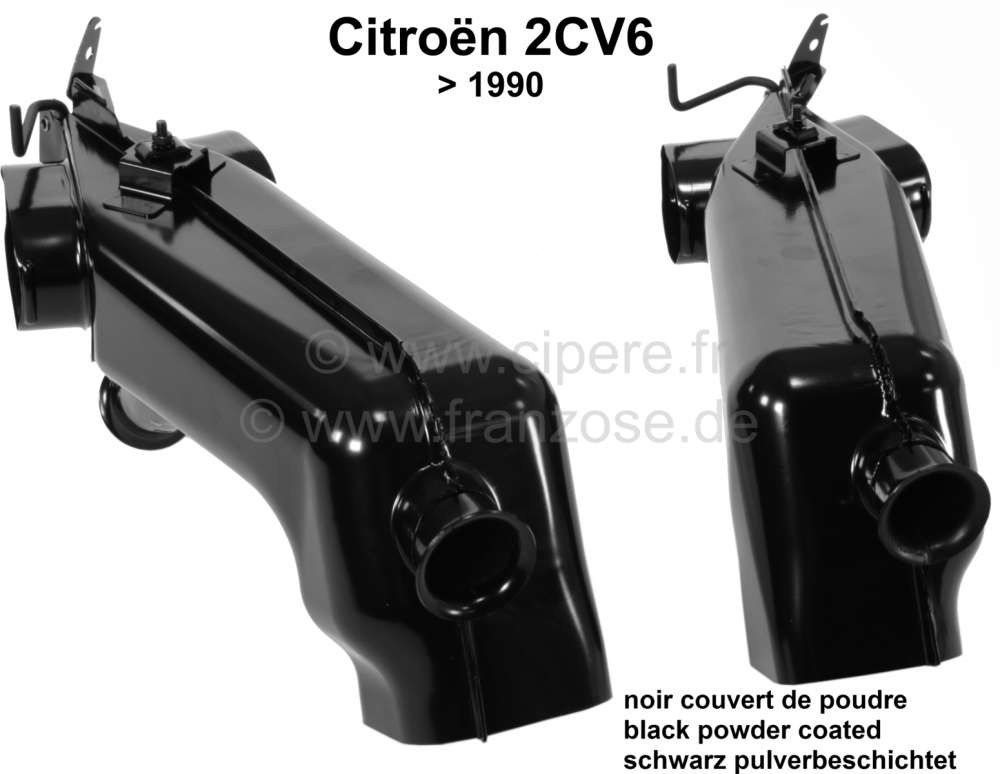 Citroen-2CV - échangeur d'air, Citroën 2CV6, conduit de chauffage avec son volet complet comme d'origi