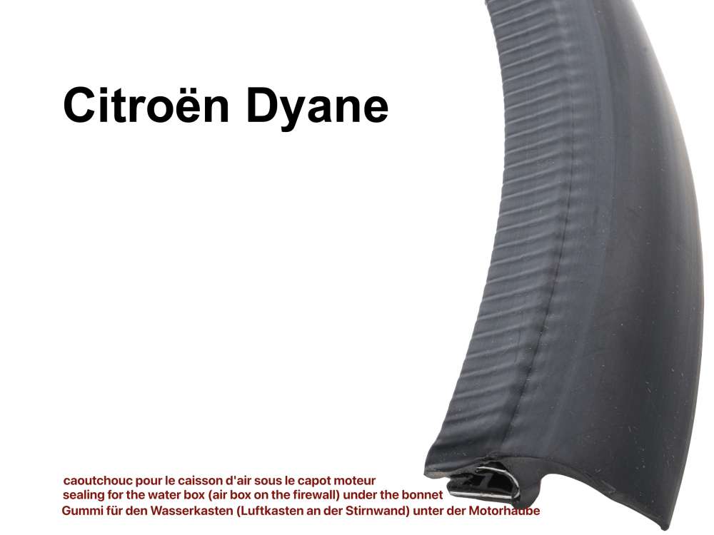 Sonstige-Citroen - joint d'étanchéité du tablier, Citroën Dyane, caoutchouc pour le caisson d'air sous le