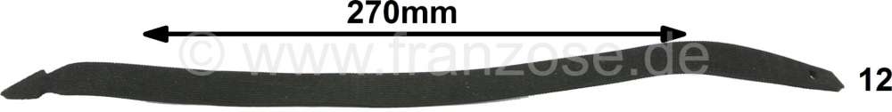 Citroen-2CV - sangle caoutchouc pour faisceau électrique, comme d'origine, longueur 270mm, largeur 12mm