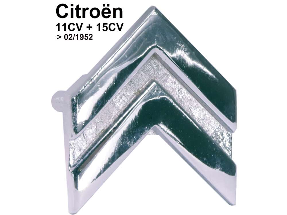 Citroen-DS-11CV-HY - monogramme Citroën (chevrons) au tableau de bord, Traction - 11cv et 15cv jusque 02.1952,