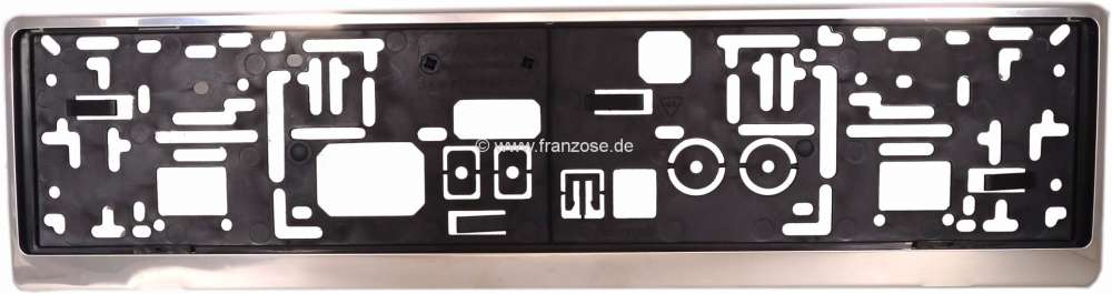 Peugeot - support de plaque d'immatriculation en plastique avec cadre en Inox, pour plaques 520mm