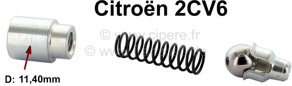 Citroen-2CV - kit de réparation de soupape de pression d'huile, Citroën 2cv6 après 1971 clapet de dé
