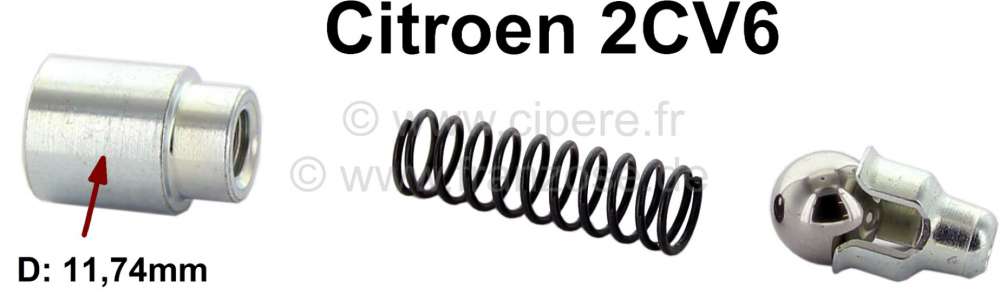 Citroen-2CV - kit de réparation de soupape de pression d'huile, Citroën 2cv6 après 1973 clapet de dé