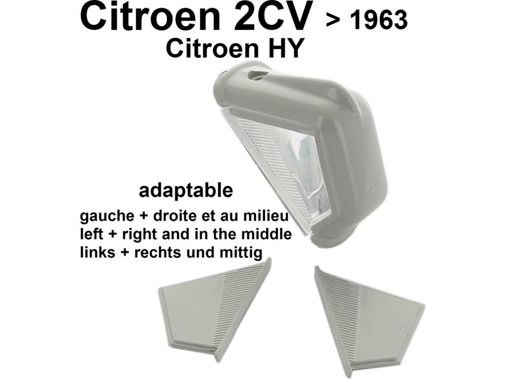 Citroen-2CV - cabochon éclairage de plaque, Citroën 2CV avant 1963, Citroën HY, cabochon seul sans jo