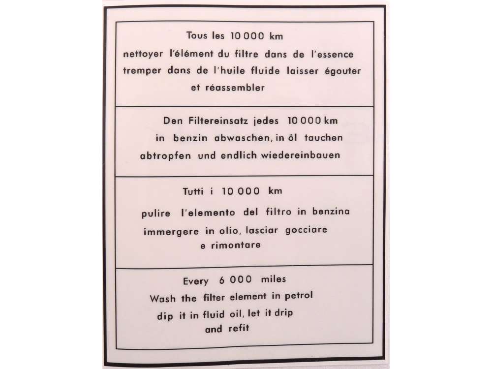 Citroen-2CV - autocollant de filtre à air, noir et blanc, Citroën Ami6, Ami8