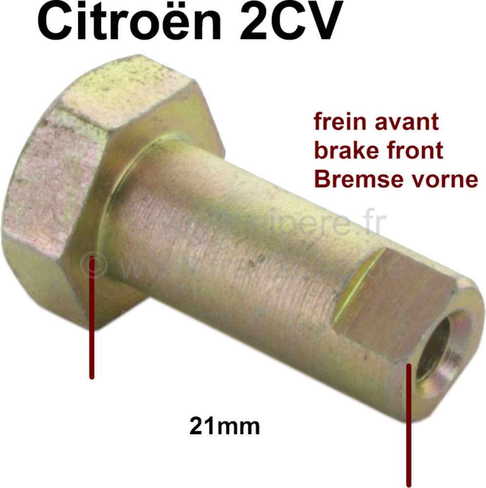Citroen-2CV - axe de came de réglage des mâchoires de frein avant, 2CV, longueur 21mm