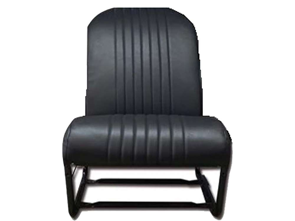 Alle - garniture de siège avant droite, skai  noir, 2CV, dossier avec 2 arrondis symétriques, c