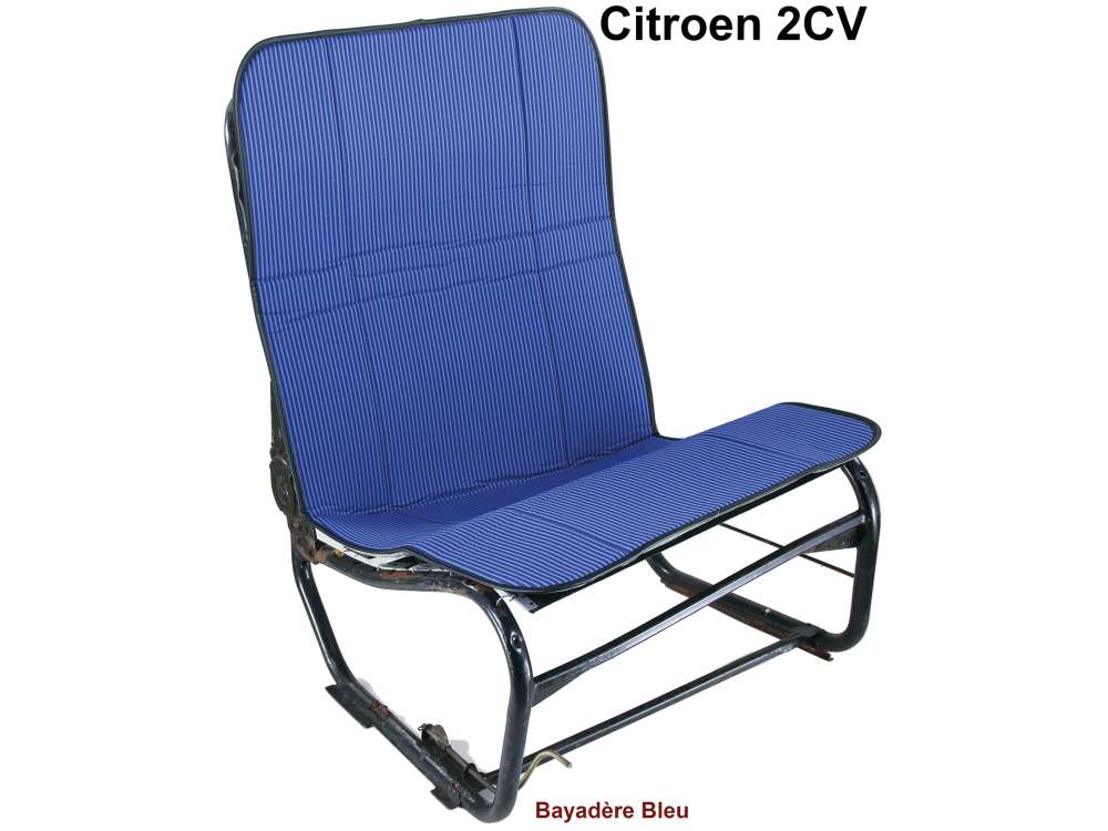 Alle - habillage de siège, Citroën 2CV, tissus bayadère rayé bleu, bonne qualité, l'unité. 