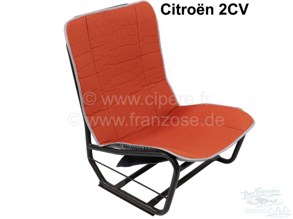 Alle - habillage de siège, Citroën 2CV, tissus bayadère rayé rouge, bonne qualité, l'unité.