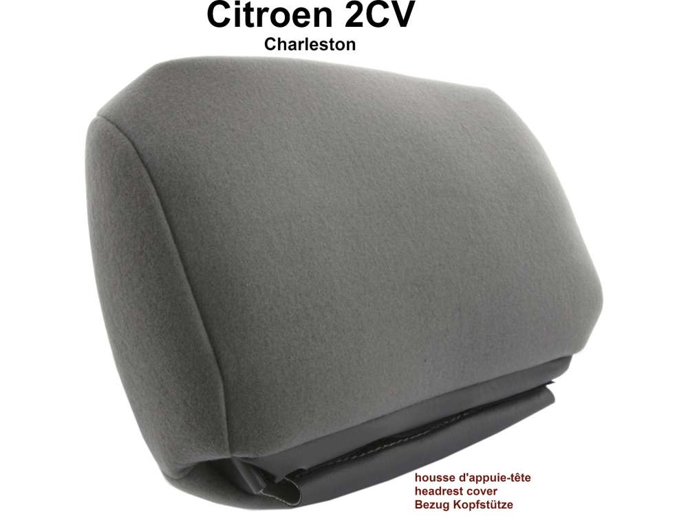 Citroen-2CV - housse d'appuie-tête tissus gris, 2CV Charleston, l'unité