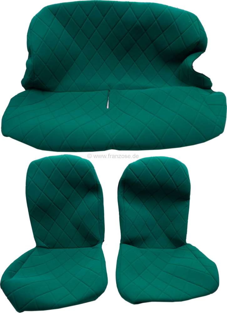 Citroen-2CV - housses de protection de siège, Citroën 2cv, jeu complet (avant et arrière), tissus ver