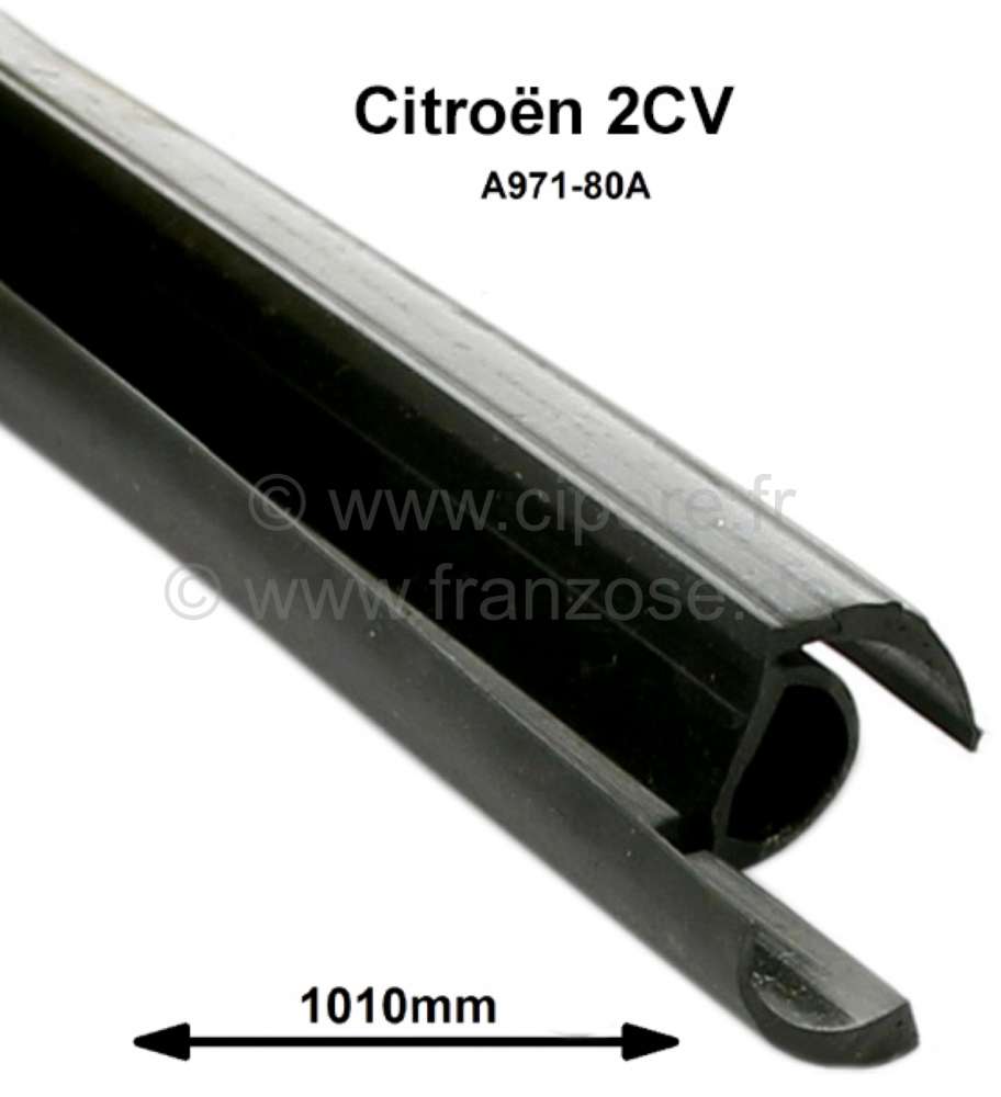 000377 Joint haut pare brise sous jonc aluminium capote Citroën 2CV