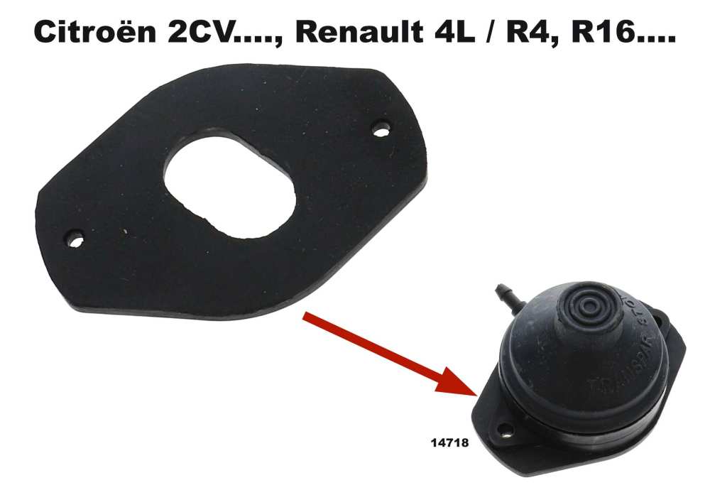Renault - joint de pompe à pied pour lave-glace, Citroën 2cv jusque 1970 selon les pays, Dyane, Ac
