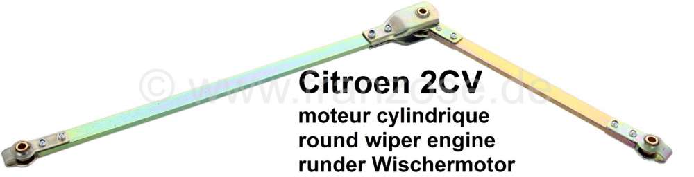 Citroen-2CV - moteur d'essuie-glace, Citroën 2cv, tige, biellette de liaison du moteur modèle cylindri