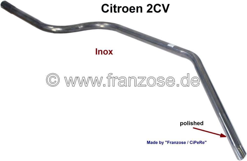 Citroen-2CV - échappement, 4ème partie, Citroën 2CV6 et Dyane, tube de sortie, en Inox, refabrication
