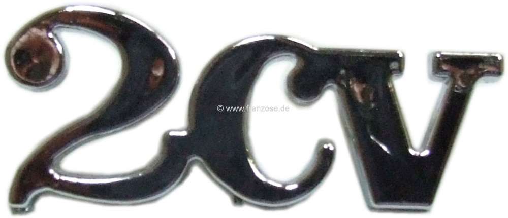 Sonstige-Citroen - monogramme 2CV, plastique chromé, comme d'origine, longueur env. 55mm, hauteur env. 21mm