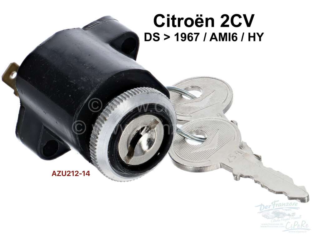 Citroen-DS-11CV-HY - contact à clé, Citroën 2cv, DS jusque 1967, AMI6, HY, uniquement pour véhicules équip