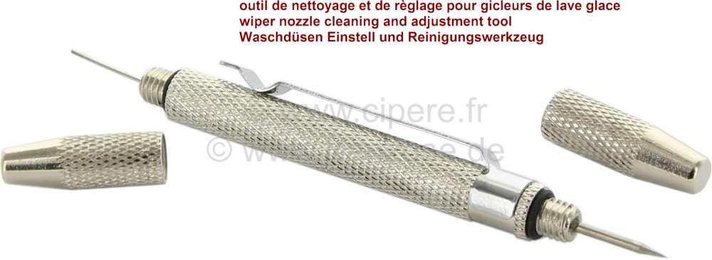 Peugeot - outil de nettoyage et de réglage pour gicleurs de lave glace; pointe robuste, tige fine, 