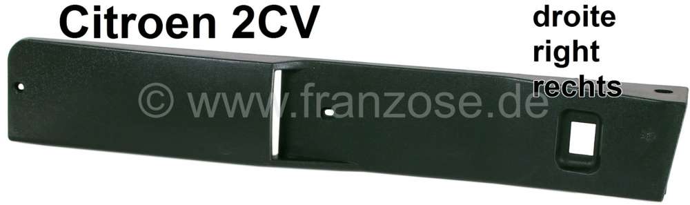 Citroen-2CV - bandeau de porte, Citroën 2cv6, garniture plastique noire sur porte arrière droite