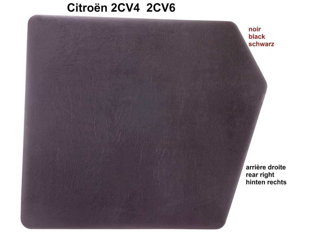 Peugeot - panneau de porte, Citroën 2CV jusque 1961, 2cv4, 2cv6 premiers modèles, couleur noir, po
