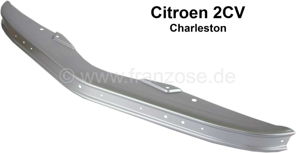 Citroen-2CV - pare-chocs avant, gris argent, 2CV Charleston de 01.1981 à 07.1989, livré sans bande aut